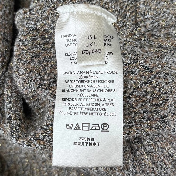 Free People Going for Gold Faux Wrap Sweater Metallic Large - Picture 10 of 12